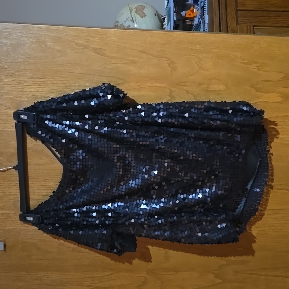 Black sequin top